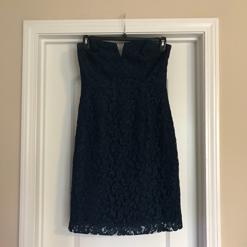 J.Crew strapless lace dress